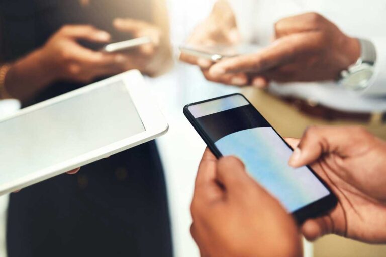 business people hands in circle