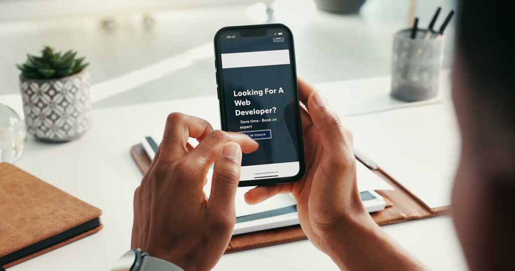 web dev hands on phone screen